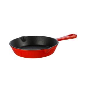 Gusseiserne Bratpfanne mit Griff, 15,5 cm, rot