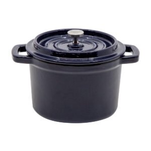 Emaillierter Mini-Gusseisentopf, Blau, 0,65 l