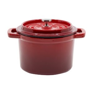 Emaillierter Mini-Gusseisentopf, Rot, 0,65 l