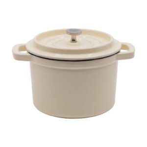 Emaillierter Mini-Gusseisentopf, Weiß, 0,65 l